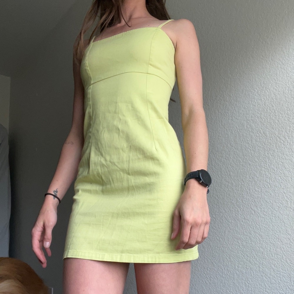 Green mini dress